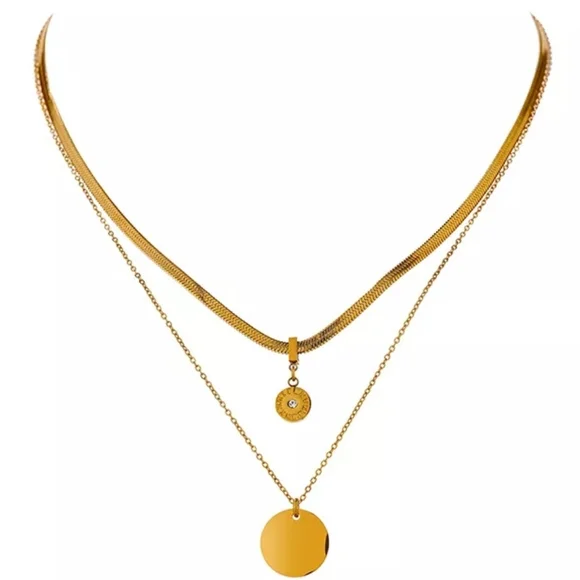 Trendy Two-layered Necklace - Picture 4 of 5